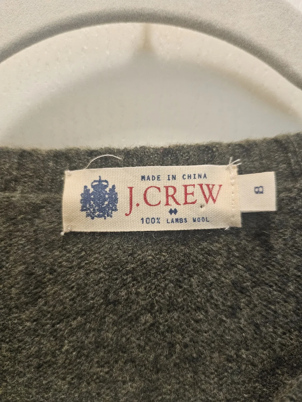 J. Crew Men’s Charcoal Gray Lambswool Crewneck Sweater